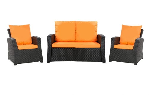 Komplet poduszek na meble rattanowe: Pomarańczowe