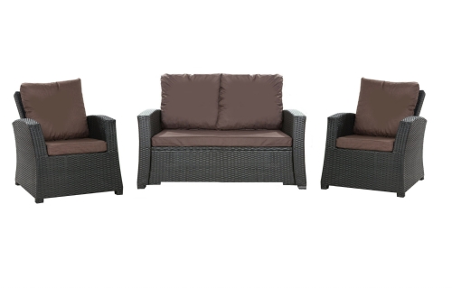 Coussins pour canapé de jardin 4-5 personnes - rotin:  Brun