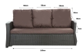Coussins pour canapé de jardin 4-5 personnes - rotin:  Brun