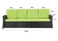Set di cuscini in rattan :  Lime