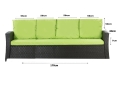Set di cuscini in rattan :  Lime