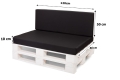 Coussins de palette Flat: Noir