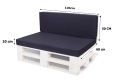 Coussins de palette Flat: Bleu Marine