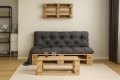 Coussin pour palette extérieur interieur Anthracite: Enkel