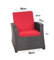 Coussin fauteuil de jardin - FLAT:  Rouge
