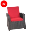 Coussin fauteuil de jardin - FLAT:  Rouge