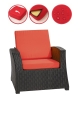 Coussin fauteuil de jardin - FLAT:  Rouge