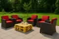 Coussin fauteuil de jardin - FLAT:  Rouge