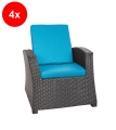 Coussin fauteuil de jardin - FLAT:  Blue