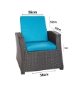 Coussin fauteuil de jardin - FLAT:  Blue