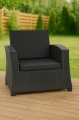 Coussin fauteuil de jardin - FLAT:  Noir