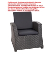 Coussin fauteuil de jardin - FLAT:  Noir