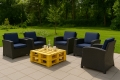 Coussin fauteuil de jardin - FLAT:  Marine Blue