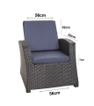 Coussin fauteuil de jardin - FLAT:  Marine Blue
