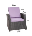 Coussin fauteuil de jardin - FLAT:  Violet Clair