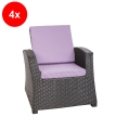 Coussin fauteuil de jardin - FLAT:  Violet Clair