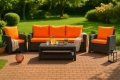 Coussins pour canapé de jardin 4-5 personnes - rotin:  Orange