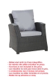 Coussin fauteuil de jardin - MIX:  Gris