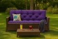 COUSSIN POUR CANAPÉ DE JARDIN  ROTIN: Violet