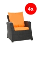 Coussin fauteuil de jardin - MIX:  Orange