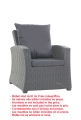 Coussin fauteuil de jardin - MIX:  Anthracite