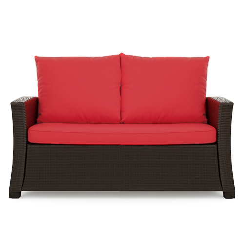 Coussins de canapé de jardin en résine tressée Rouge