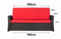 Coussins de canapé de jardin en résine tressée SLIM: Rouge