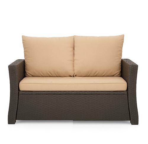 Coussins de canapé de jardin en résine tressée Beige