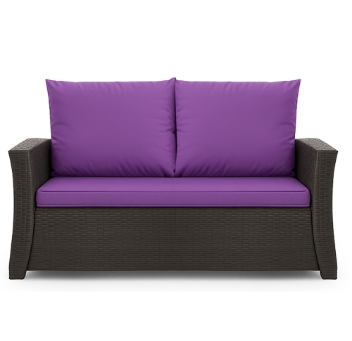 Coussins de canapé de jardin en résine tressée Violet