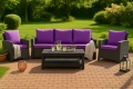 Coussins de canapé de jardin en résine tressée Violet