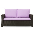 Coussins de canapé de jardin en résine tressée Violet 2