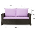 Coussins de canapé de jardin en résine tressée Violet 2