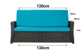 Coussins de canapé de jardin en résine tressée SLIM: Blue