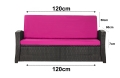 Coussins de canapé de jardin en résine tressée SLIM: Rose