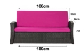 Coussins de canapé de jardin en résine tressée SLIM: Rose