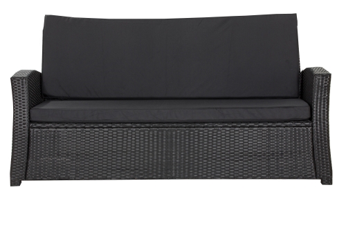 Coussins de canapé de jardin en résine tressée SLIM: Noir