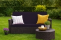 Coussins de canapé de jardin en résine tressée SLIM: Noir