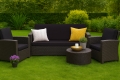 Coussins de canapé de jardin en résine tressée SLIM: Noir