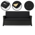 Coussins de canapé de jardin en résine tressée SLIM: Noir