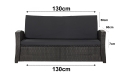 Coussins de canapé de jardin en résine tressée SLIM: Noir