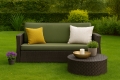 Coussins de canapé de jardin en résine tressée SLIM: Vert