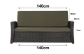 Coussins de canapé de jardin en résine tressée SLIM: Vert