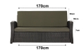 Coussins de canapé de jardin en résine tressée SLIM: Vert