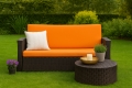 Coussins de canapé de jardin en résine tressée SLIM: Orange