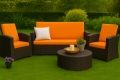 Coussins de canapé de jardin en résine tressée SLIM: Orange
