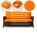 Coussins de canapé de jardin en résine tressée SLIM: Orange