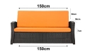 Coussins de canapé de jardin en résine tressée SLIM: Orange