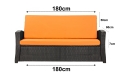 Coussins de canapé de jardin en résine tressée SLIM: Orange