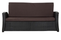 Coussins de canapé de jardin en résine tressée SLIM: Brun