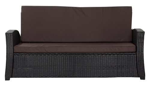 Coussins de canapé de jardin en résine tressée SLIM: Brun
